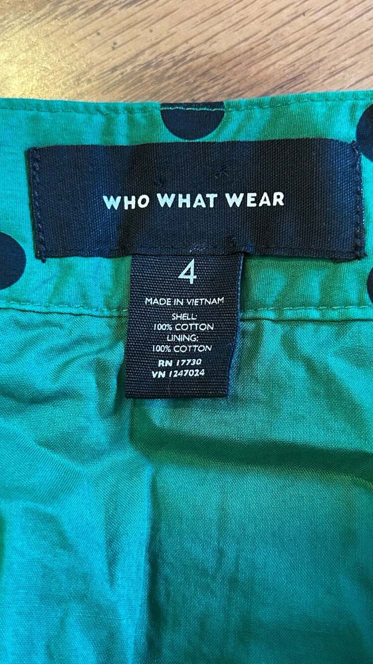 Who What Wear Green Polka Dot Tiered Ruffle Midi Skirt Size 4 - Picture 2 of 4